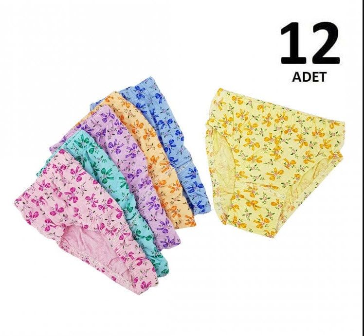 Seher Kız Emprime Slip Külot 12'li