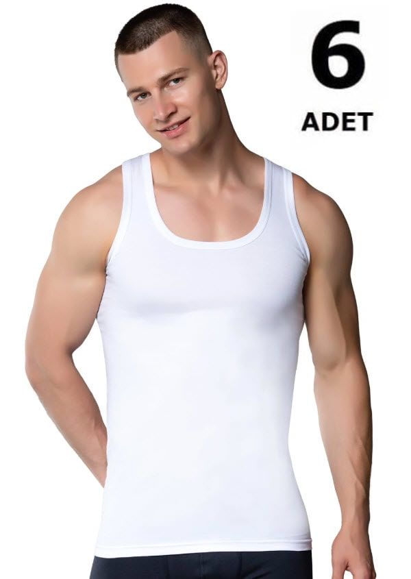 Gümüş Erkek Penye Atlet 6'lı