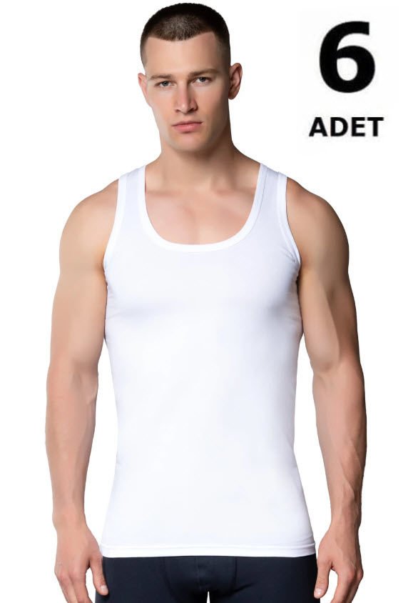 Gümüş Erkek Penye Atlet 6'lı