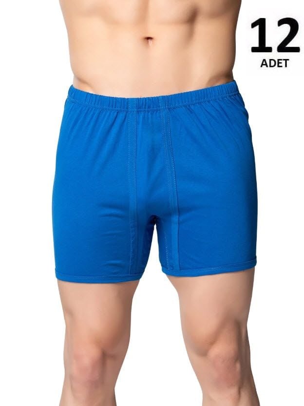 Sedef Yıldızı Erkek Penye Renkli Arjantin (Paçalı) Külot 12'li 1011 Siyah/Gri/Saks/Askeri Yeşil