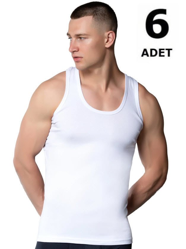 Gümüş Erkek Ribana Atlet 6'lı 3002