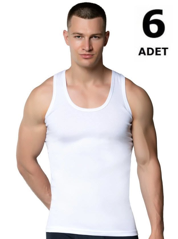 Gümüş Erkek Ribana Atlet 6'lı 3002