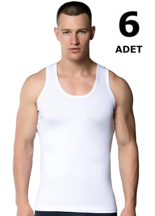 Gümüş Erkek Ribana Atlet 6'lı 3002