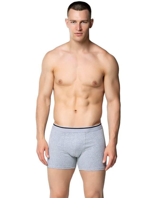 Sedef Yıldızı Erkek Likralı Boxer 1013 Siyah/Gri