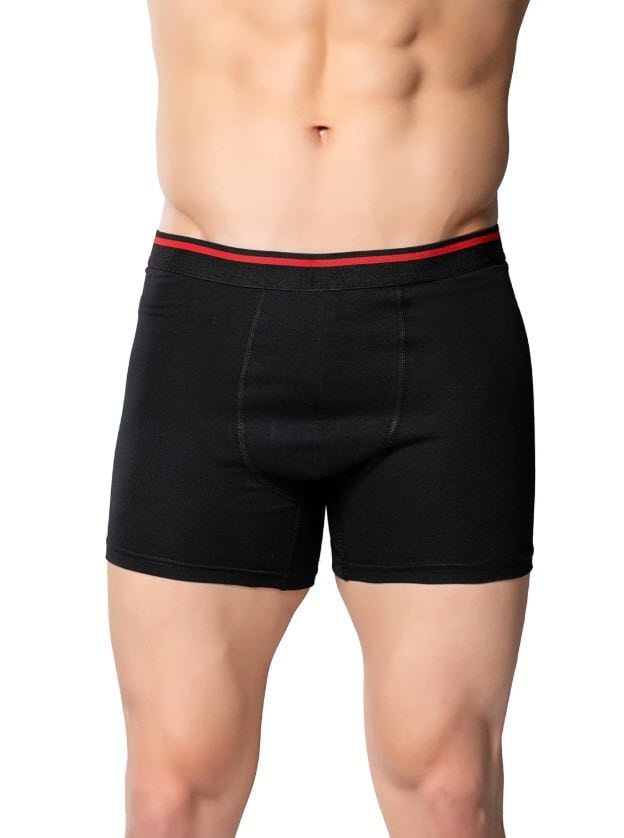 Sedef Yıldızı Erkek Likralı Boxer 1013 Siyah/Gri