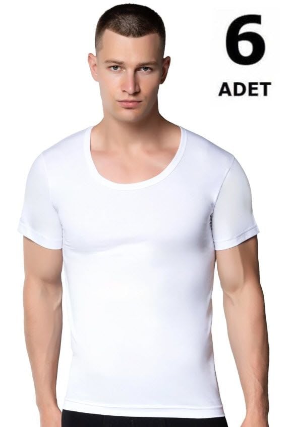 Gümüş Erkek Penye Bisiklet Yaka Atlet 6'lı 3003