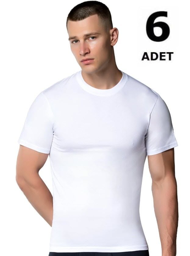 Gümüş Erkek Sıfır Yaka Atlet 6'lı 3005