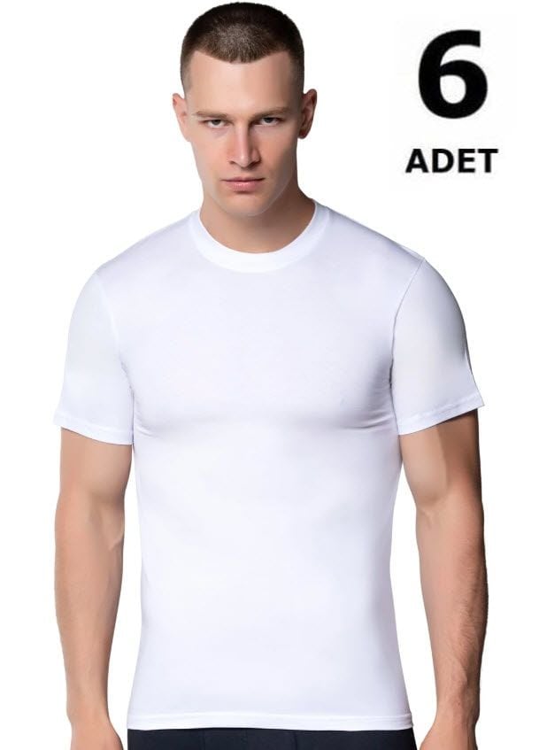 Gümüş Erkek Sıfır Yaka Atlet 6'lı 3005
