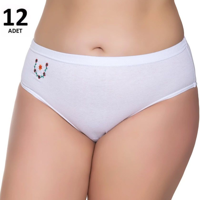 Sedef Yıldızı Kadın İşli Kom Slip Külot 12' li 1022