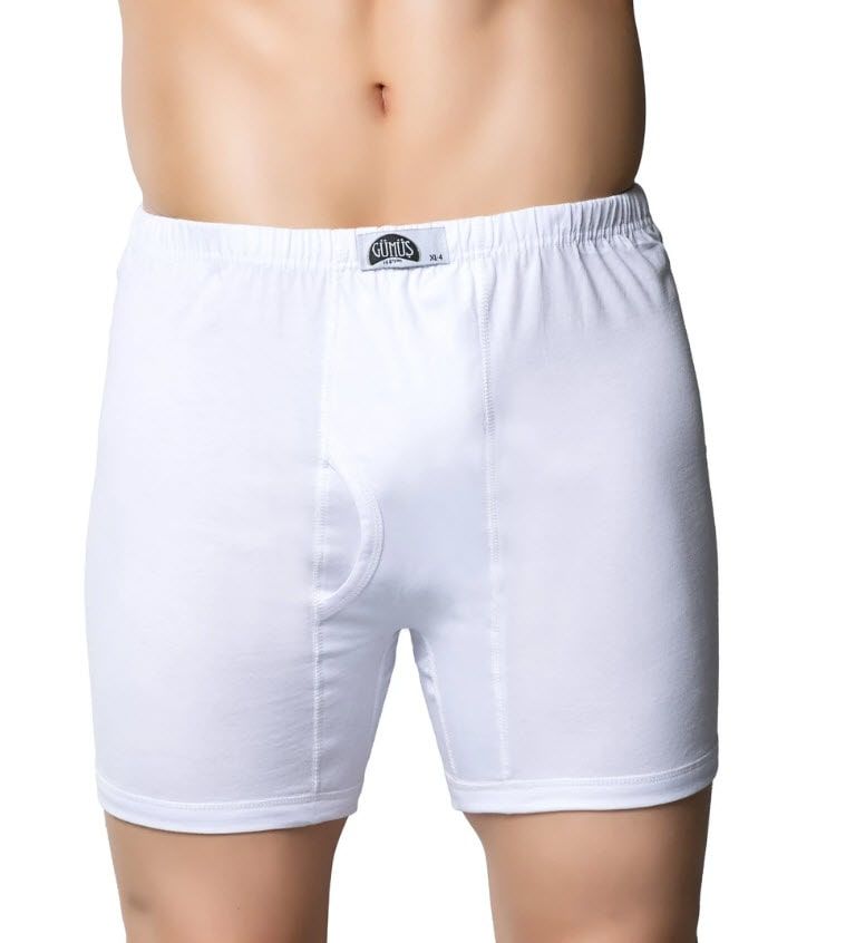 Gümüş Erkek Penye Beyaz Arjantin (Paçalı) Külot 3007