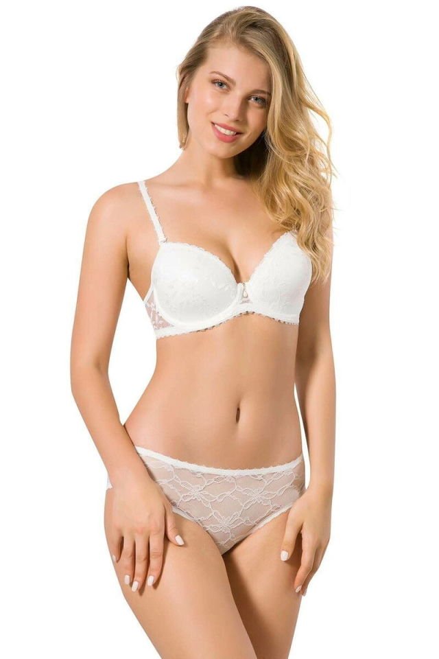 LE JARDİN DANTEL KAPLI SÜTYEN TAKIM LJ-6042 BEYAZ - 100