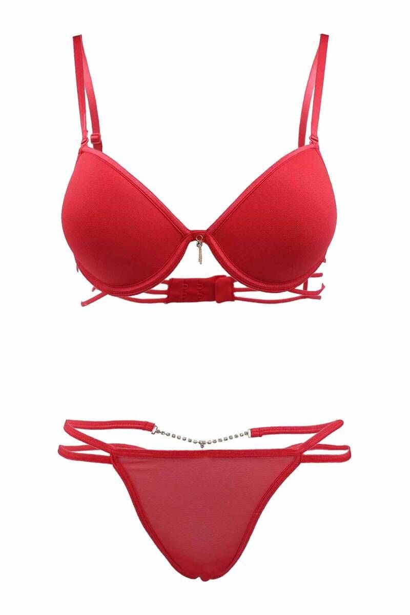 LE JARDİN SÜTYEN STRİNG TAKIM (MİCRO PUSH UP) LJ-6950 KIRMIZI - 75