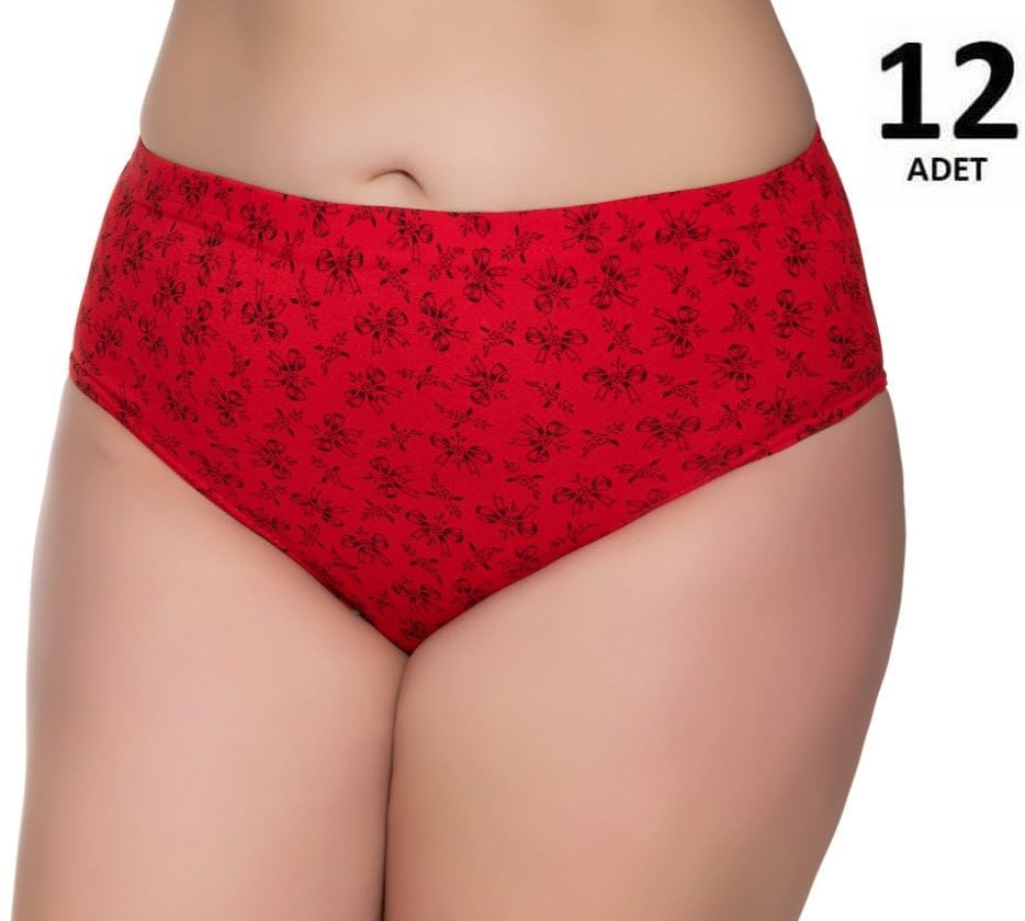 Sedef Yıldızı Kadın Penye Pastel Kom Slip Külot 12'li 1023 (Karışık Renk)