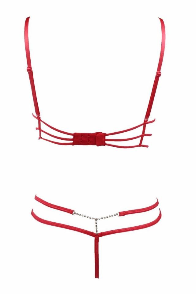 LE JARDİN SÜTYEN STRİNG TAKIM (MİCRO PUSH UP) LJ-6950 KIRMIZI - 90