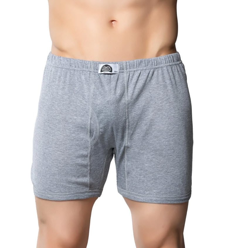 Erkek Ribana Renkli Arjantin (Paçalı) Külot Gri/Siyah 3058