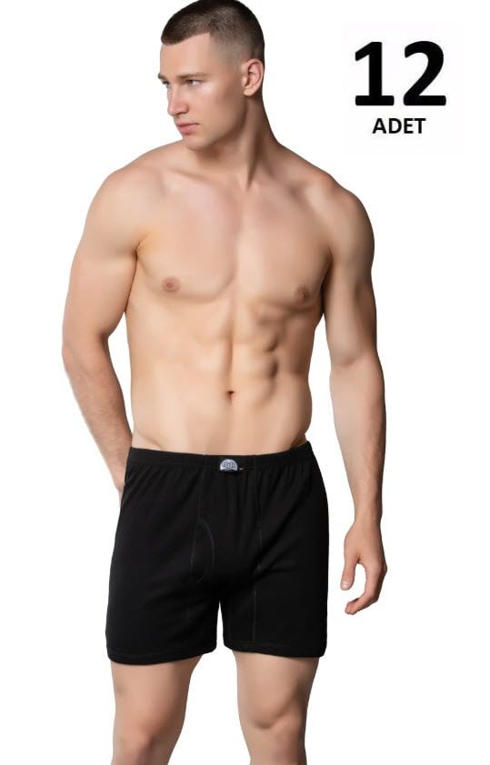 Erkek Ribana Renkli Arjantin (Paçalı) Külot Gri/Siyah 12'li 3058