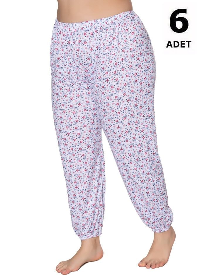 Sedef Yıldızı Kadın Penye Empirme Uzun Lastikli Pijama 6'lı 1031