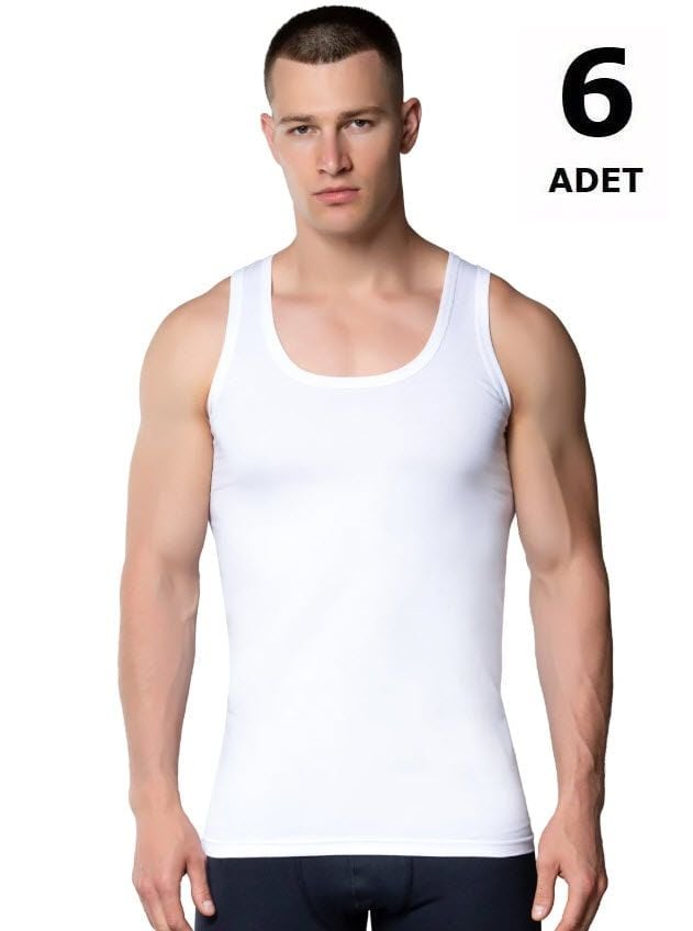 Gümüş Erkek Penye Atlet 6'lı 4001