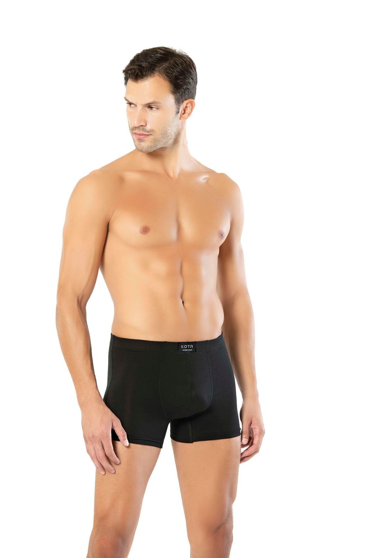KOTA ERKEK BELİ İNCE KATLAMA MODAL BOXER 6'lı K1011 SİYAH - S